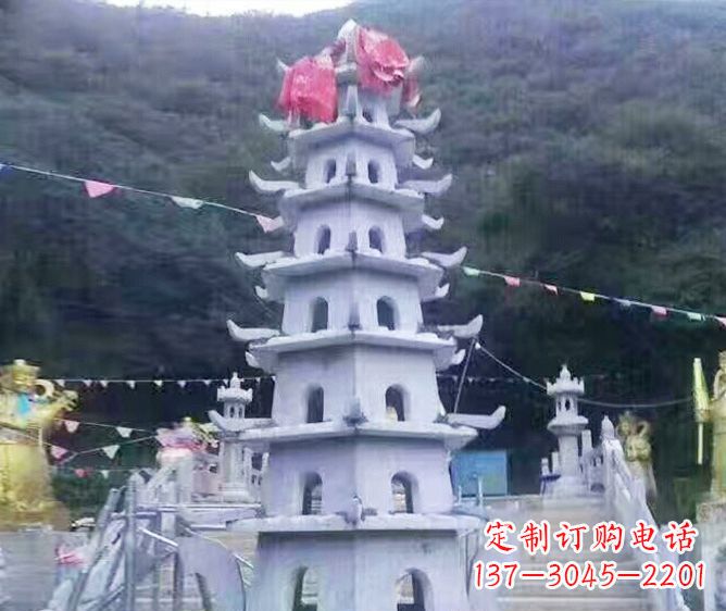 威海园林景观大理石宝塔石雕