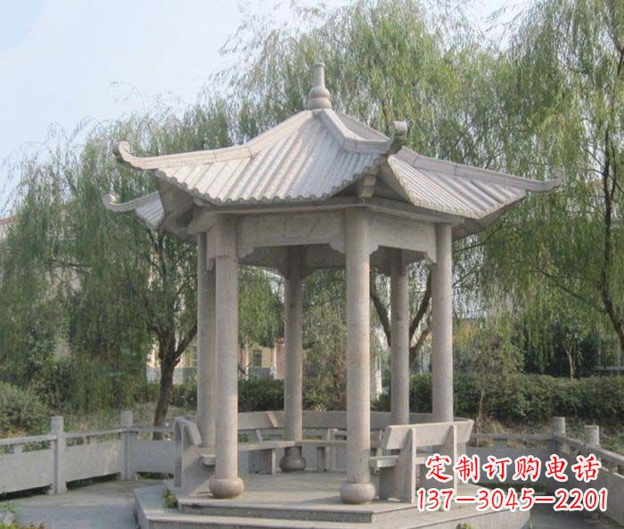威海园林景观大理石凉亭石雕