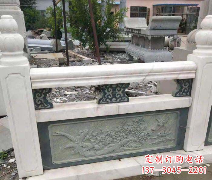 威海园林景观大理石桥栏板石雕 (2)