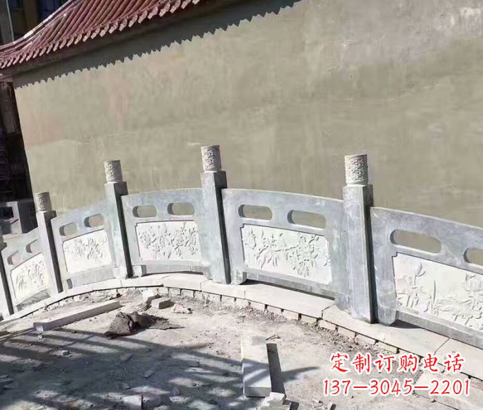 威海园林景观大理石桥栏板石雕 (5)