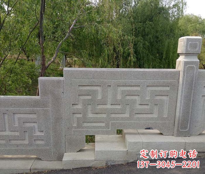 威海园林景观大理石桥栏板石雕 (7)