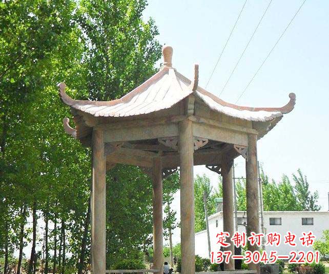 威海园林景观单层石雕凉亭