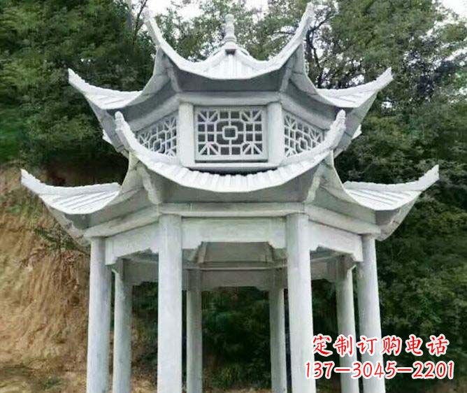 威海园林景观多层凉亭石雕