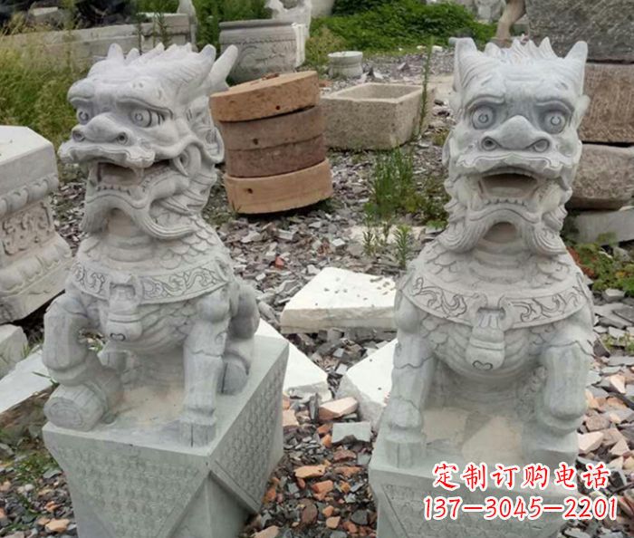 威海园林景观仿古麒麟石雕