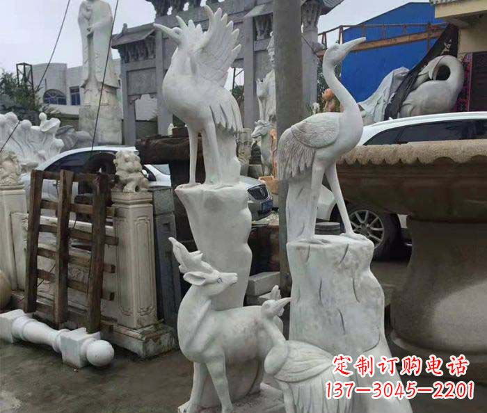 威海园林景观仙鹤石雕