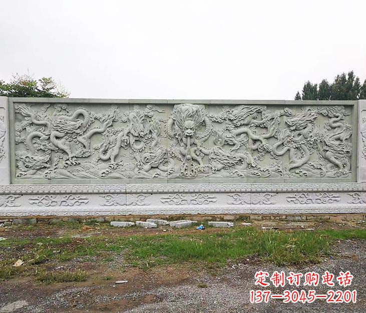威海园林九龙壁景观石雕