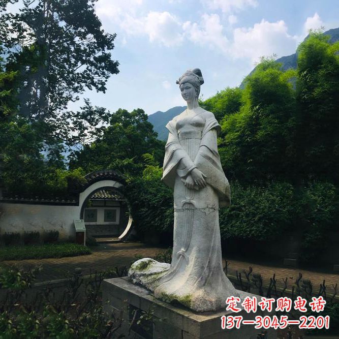 威海园林历史名人塑像王昭君汉白玉雕塑
