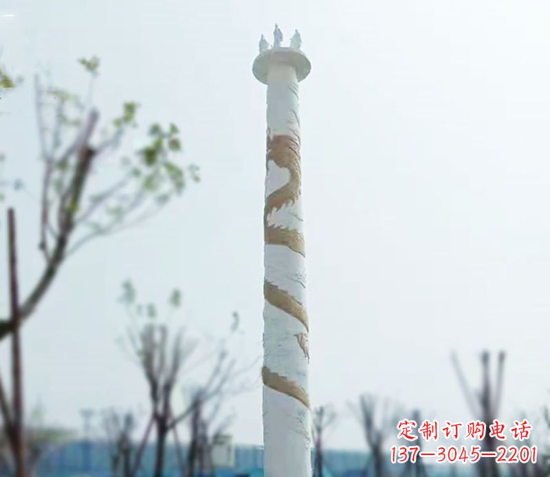 威海园林龙柱景观不锈钢