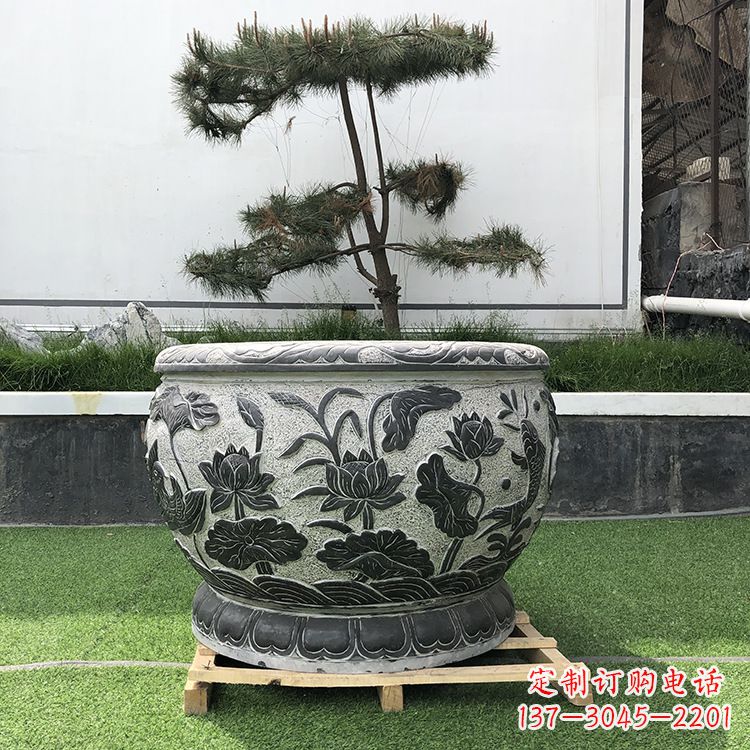 威海园林石雕水缸
