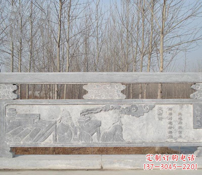 威海园林石浮雕栏板景观石雕 (3)