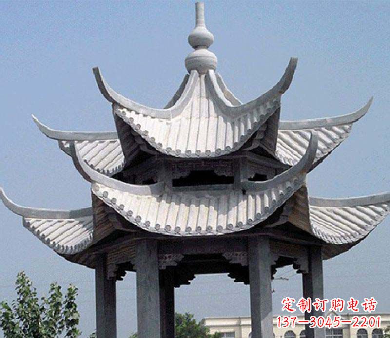 威海园林双层石凉亭景观石雕