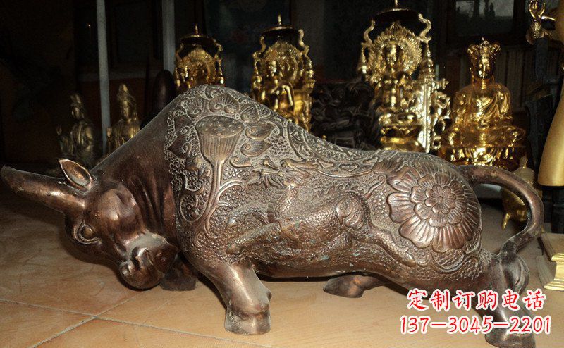 威海园林拓荒牛景观铜雕