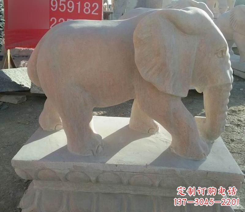威海园林晚霞红大象雕塑