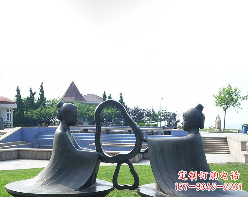 威海园林铸铜孔融让梨雕塑