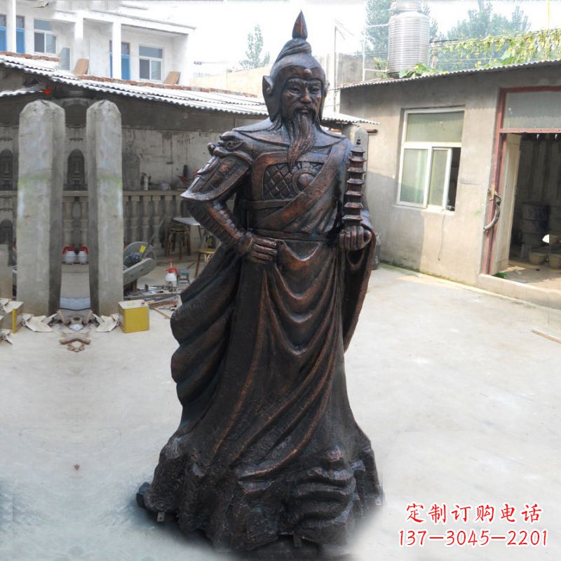 威海战神托塔天王李靖铸铜雕塑