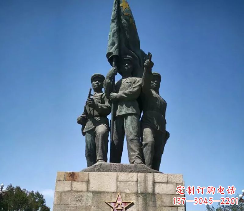 威海战士革命广场铜雕 