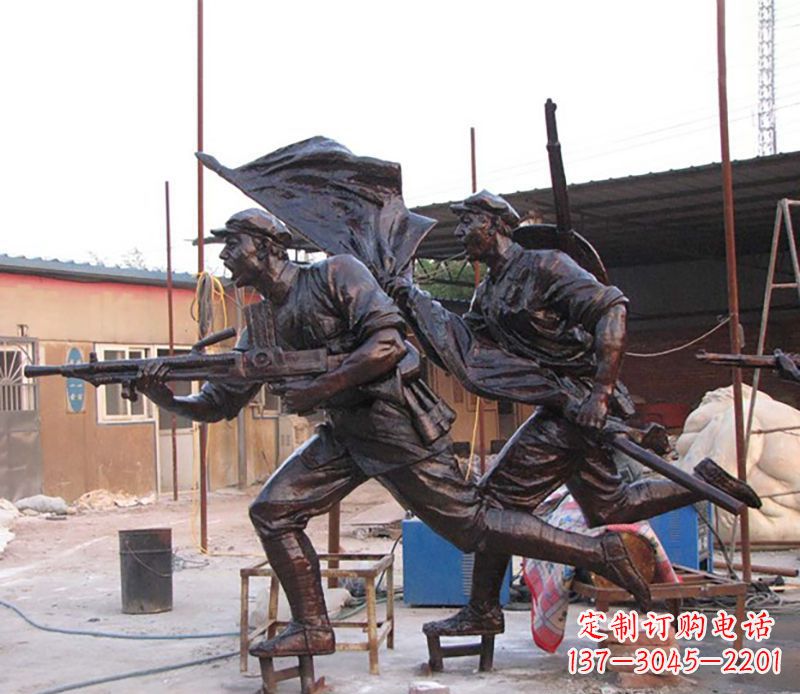 威海战士人物铜雕