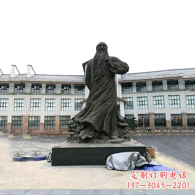 威海张大千铜雕塑像-景区广场名人雕塑