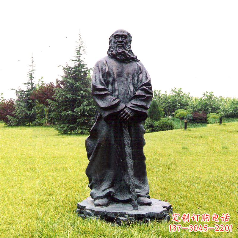 威海张大千铜雕像-公园近代名人著名人物雕塑