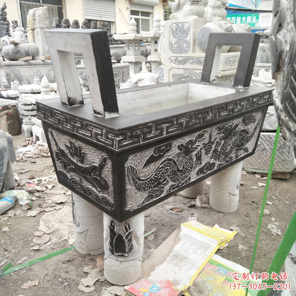 威海长方形石雕香炉