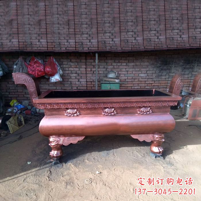 威海长方形铜香炉