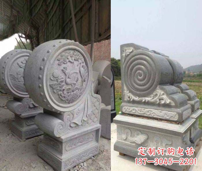 威海招财抱鼓石大理石门墩
