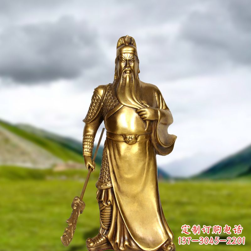 威海招财关公铜雕像