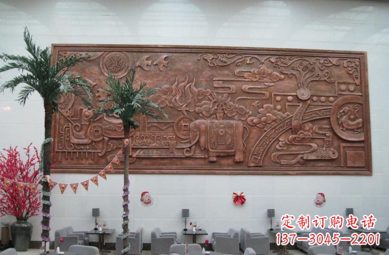 威海招财进宝大象铜浮雕