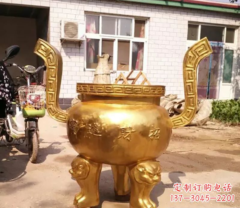 威海招财进宝香炉铜雕