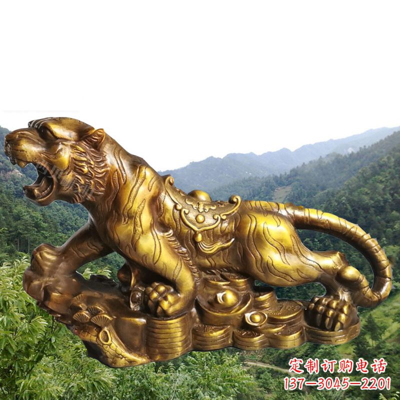 威海招财老虎漆金12生肖动物雕塑