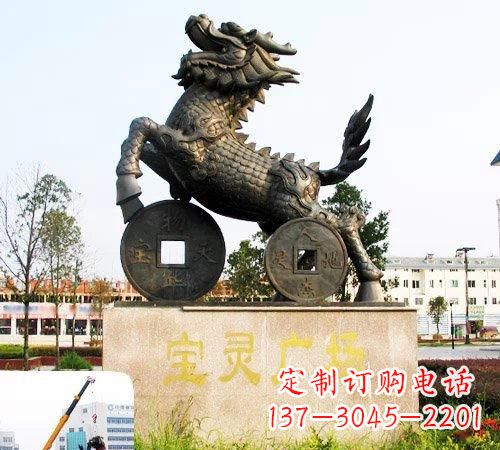 威海招财麒麟铜雕