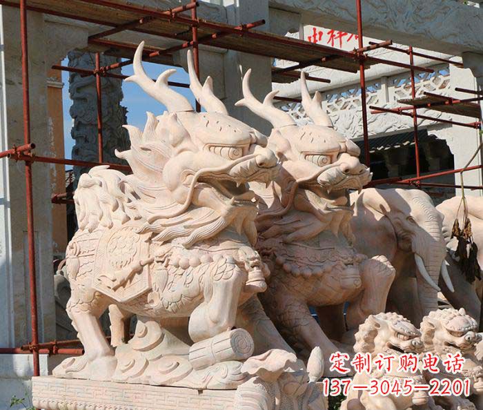 威海招财瑞兽麒麟石雕