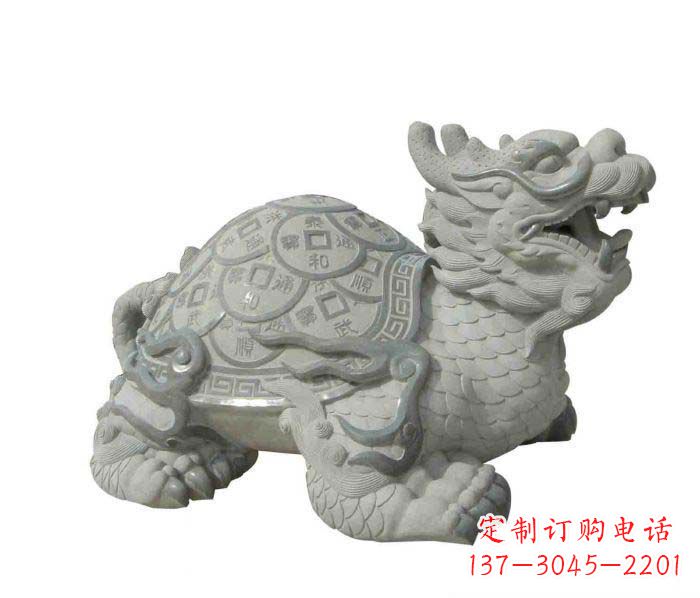 威海招财神兽大理石龙龟石雕