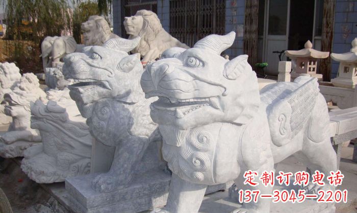 威海招财神兽大理石貔貅石雕