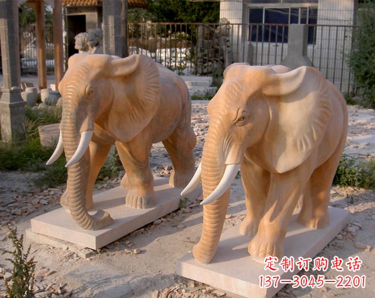 威海招财石雕大象