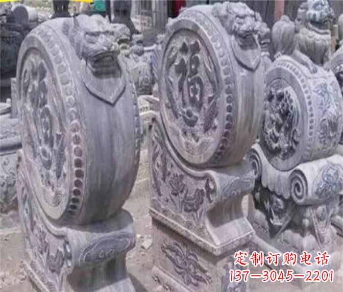 威海招财石门墩仿古抱鼓石