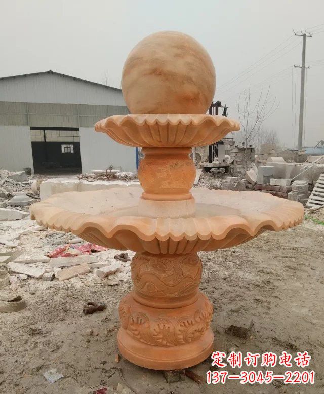 威海招财双层风水球石雕