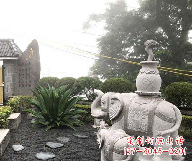 威海招财驮宝大象石雕