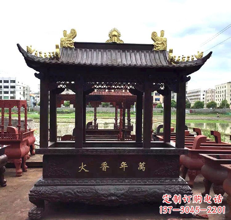 威海招财香炉铜雕