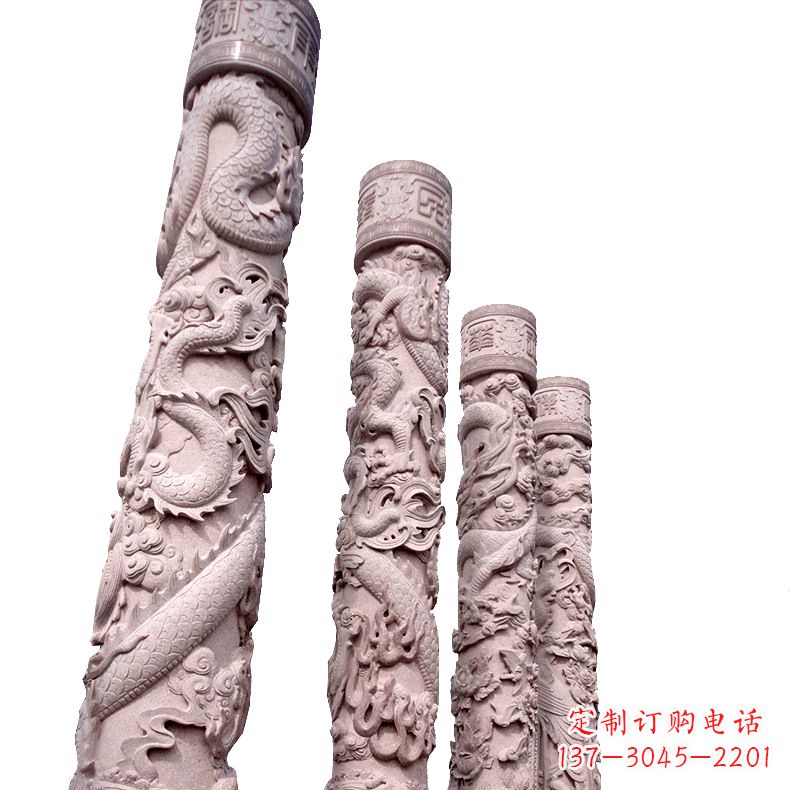 威海中国传统龙柱石雕