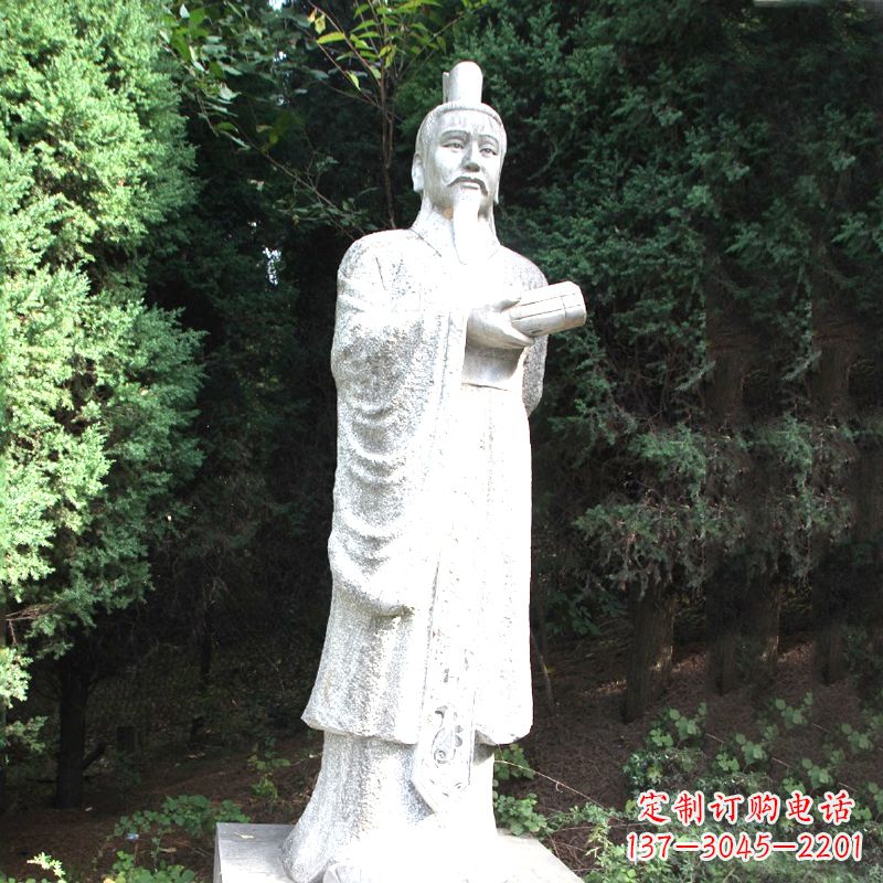威海中国古代著名帝王汉文帝刘恒汉白玉石雕塑像