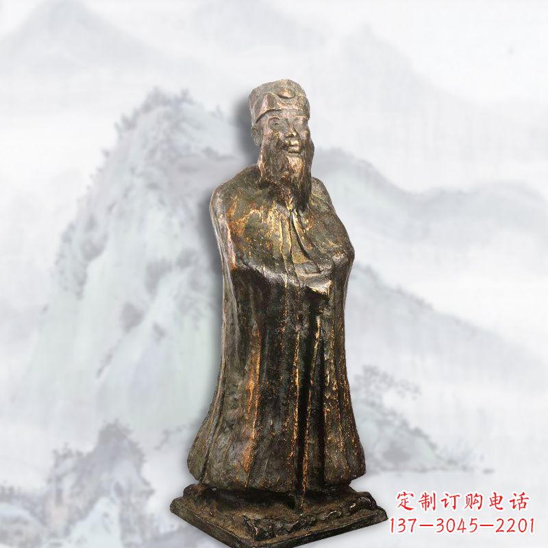 威海中国近代著名画家张大千铸铜雕塑