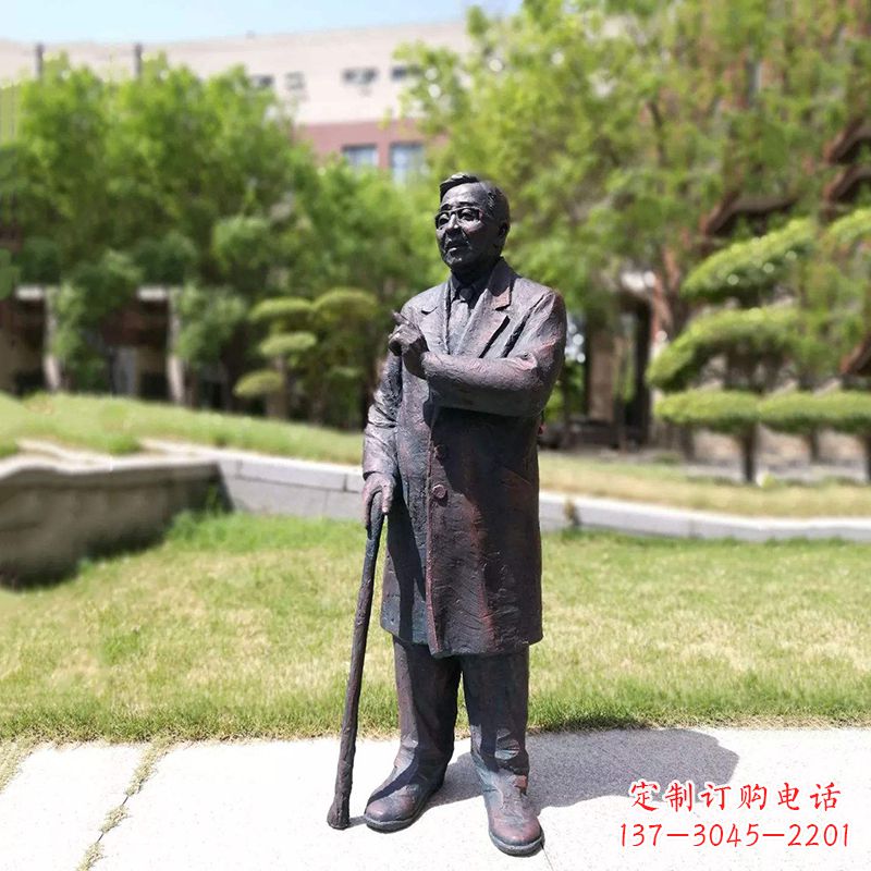 威海中国名人著名数学家华罗庚铜雕像