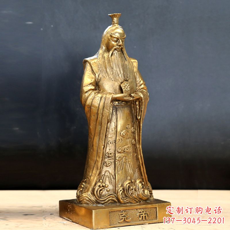 威海中国上古时期部落联盟首领尧帝铸铜雕像