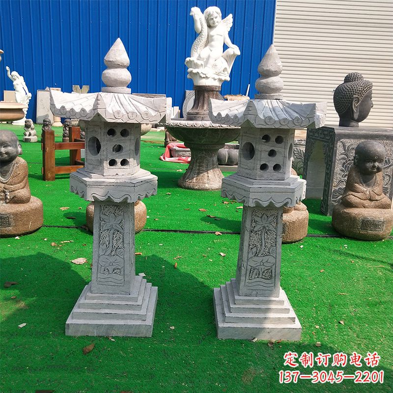 威海中式大理石灯笼