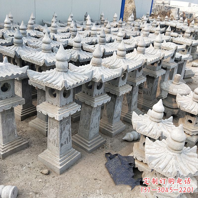 威海中式青石灯笼雕塑