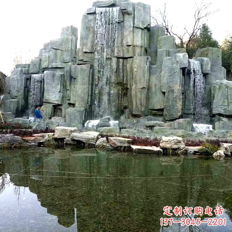 威海中式园林流水假山雕塑
