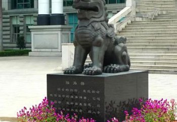 威海獬豸铜雕塑-法院门前神兽动物雕塑摆件