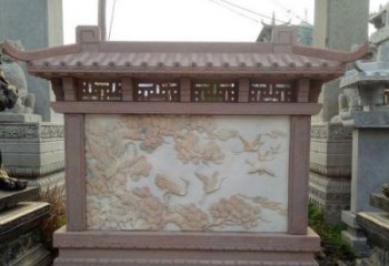 威海园林景观松鹤石浮雕影壁