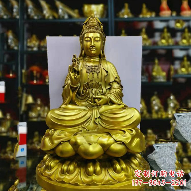 威海铸铜观音菩萨佛像雕塑